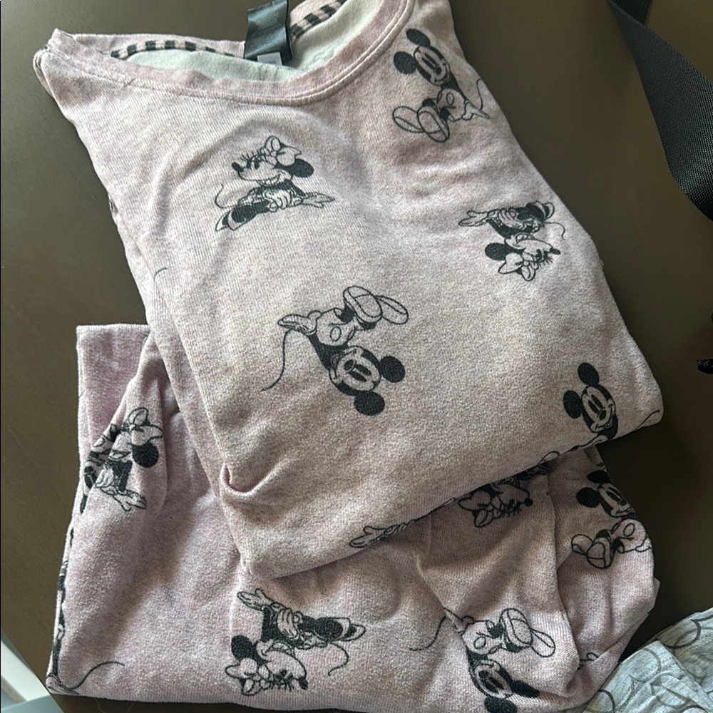 Disney pajama set long sleeve pants pink Mickey Minnie small